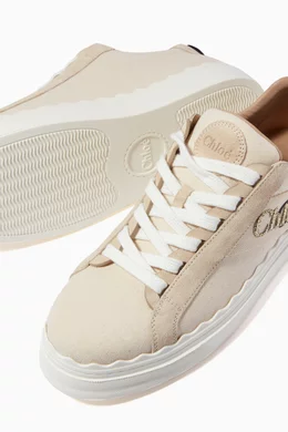 Buy Chloé White Lauren Sneakers in Embroidered Canvas For Women