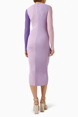 staud purple & pink shoko midi dress STAUD Shoko ribbed midi dress - 12022