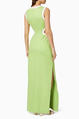green emerald velvet dress STAUD KONA DRESS CHARTREUSE