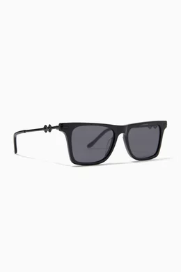 Buy Karen Wazen Black Harper 2.0 Rectangle Sunglasses in  display picture 3