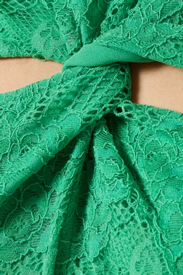 Buy Ganni Green Lace Midi Dress For Women Online | Ounass Oman