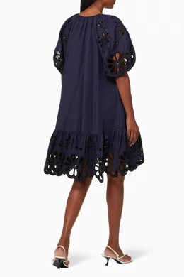 Buy Simkhai Blue Evangelina Broderie Anglaise Mini Dress For Women Online |  Ounass Oman