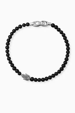Buy David Yurman Black Spiritual Beads Hamsa Bracelet with Black Onyx in Sterling Silver For Men Online Ounass Oman