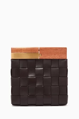 Buy Bottega Veneta Brown The Snap Clutch in Intrecciato Nappa For Women Online Ounass Oman
