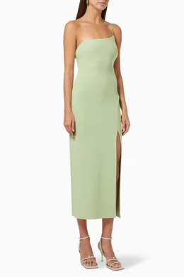 Buy Bec + Bridge Green Fleur Asymmetric Midi Dress For Women Online |  Ounass Oman