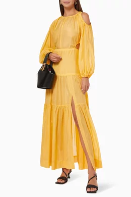 chinese dress ladies Florence V Neck Maxi Dress Citron — Maxi Dresses