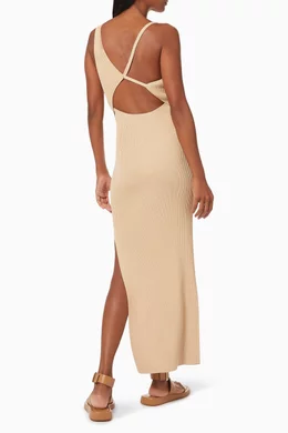 brown dress women long sleeve Bec + Bridge Amalia Knit Maxi Dress – Restitched main image 0