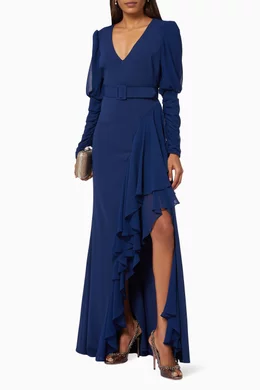 The Meryl Long Sleeve High Low carbureted Wrap
