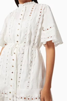 chinese dress ladies Keepsake The Label Women's Harmony Eyelet Lace Sleeveless Midi Sheath Dress,  Ivory, S : Amazon.co.uk: Fashion main image 1