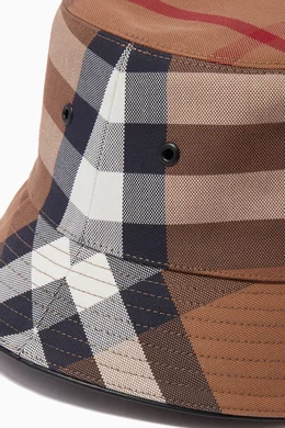 Burberry Plaid Check Cotton Canvas Bucket Hat Birch Brown Burberry Brown Check Bucket Hat Burberry main image 4