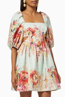 zimmermann mae cut out mini dress NWT Authentic Zimmermann Mae Cut-out Black Linen Mini Dress Size 2 AU $695