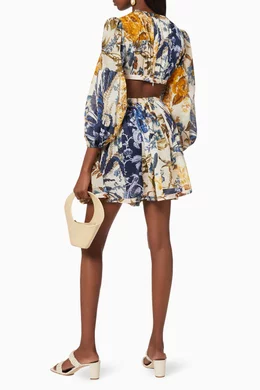 aliane cut out short dress Buy Zimmermann Multicolour Aliane Cut Out Short Dress in Cotton For Women  Online