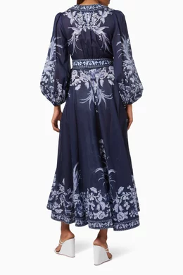 knee length dresses for ladies Zimmermann Aliane Scallop Midi Dress