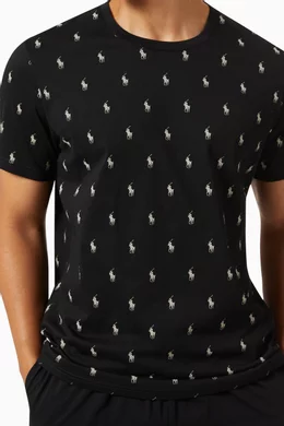 Buy Polo Ralph Lauren Black All over Pony T shirt in Cotton For Men Online Ounass Oman