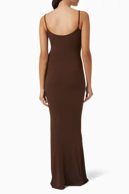 Buy SKIMS Brown Soft Lounge Long Slip Dress For Women Online | Ounass Oman