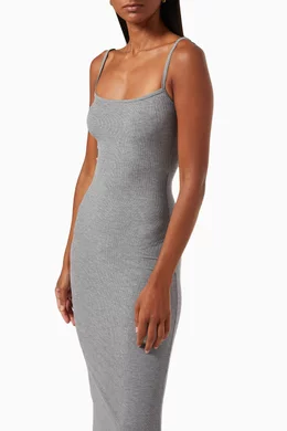 Buy SKIMS Grey Soft Lounge Long Slip Dress For Women Online | Ounass Oman