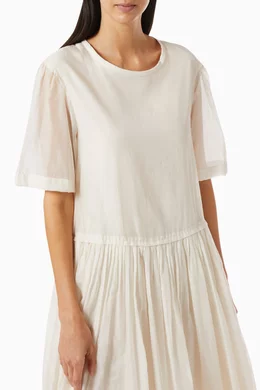 Buy Max Mara Neutral Caldeo Dress in Silk Cotton Voile For Women Online |  Ounass Oman