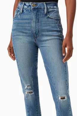 Jagged edge jeans top