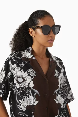 Buy Valentino Garavani Black Valentino Garavani Cat-Eye  display picture 3