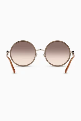 Buy Versace Brown Round Sunglasses with Medusa Medallion For  display picture 3