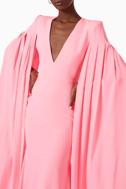 alex perry pink cape dress Buy Alex Perry Pink Portrait Cape Gown in Satin Crepe For Women Online