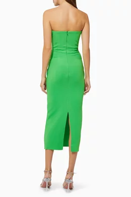 Buy Alex Perry Green Darcy Midi Dress in Stretch Crepe For Women Online |  Ounass Oman