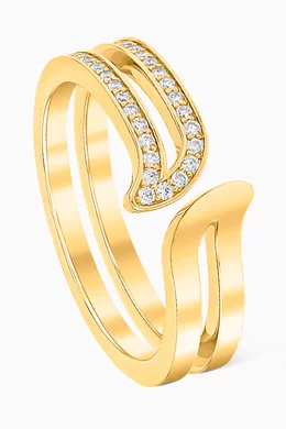 Buy Damas Yellow Alif Ring with Diamonds in 18kt Yellow Gold For