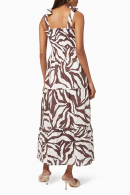Buy Faithfull The Brand Multicolour Rianne Midi Dress in Linen For Women  Online | Ounass Oman