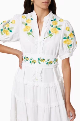sachin and babi light blue dress Buy ALEMAIS Neutral Rosa Embroidered Midi Dress in Cotton For Women Online