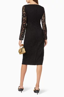 Buy Valentino Garavani Black Sheath Dress in Stretch Heavy Lace For Women  Online | Ounass Oman