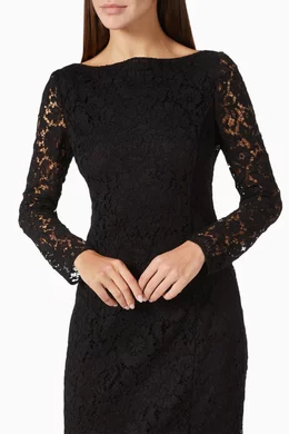 Buy Valentino Garavani Black Sheath Dress in Stretch Heavy Lace For Women  Online | Ounass Oman