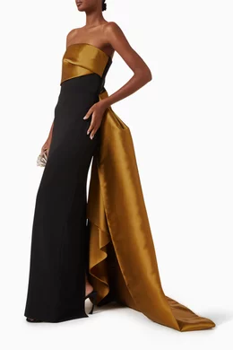 Buy Solace London Gold Kinsley Maxi Dress in Twill For Women Online |  Ounass Oman