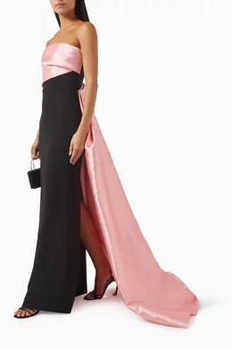 the kinsley maxi dress in rose pink The Kinsley Maxi Dress in Hot Pink & Black  Solace London