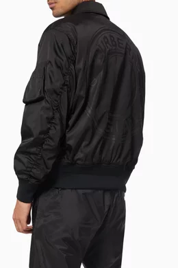 Buy Burberry Black Glenfield Bomber Jacket with Detachable Shearling Collar in ECONYL For Men Online Ounass Oman