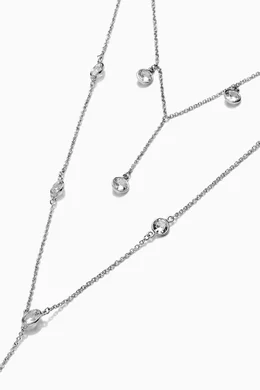 Buy CZ by Kenneth Jay Lane Silver CZ Layered Stations Lariat Necklace Online for Women Ounass Oman
