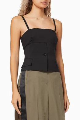 Buy Sacai Black Suiting Mix Bustier & T-shirt For Women Online
