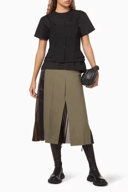 Buy Sacai Black Suiting Mix Bustier & T-shirt For Women Online