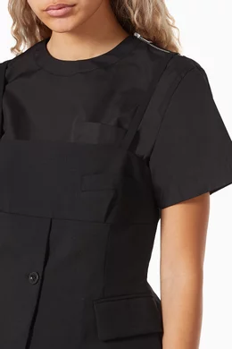 Buy Sacai Black Suiting Mix Bustier & T-shirt For Women Online