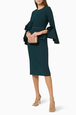 Buy Roksanda Blue Camellia Midi Dress in Crepe For Women Online | Ounass  Oman