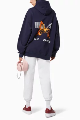 Buy The Mayfair Group Blue Butterfly Effect Hoodie in Cotton For Women Online Ounass Oman