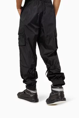 Buy Valentino Garavani Black VLTN Cargo Pants in Nylon For Men 