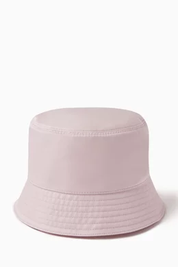 Prada Light Pink Bucket Hat with Triangle Logo Buy Prada Pink Triangle Logo Bucket Hat in Re-Nylon For  main image 2