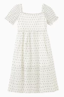 Buy Self Portrait White Hibiscus Flower Midi Dress in Guipure Lace For  Girls Online | Ounass Oman