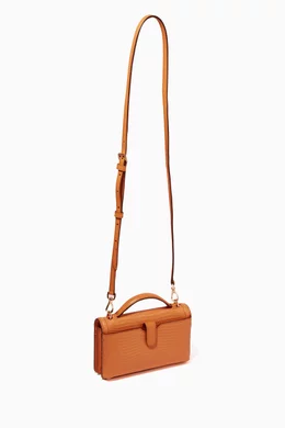 Jet set small lizard embossed leather smartphone crossbody bag 2025