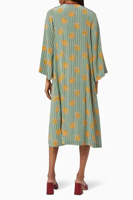 Buy Gucci Green Olive Stripe Chain Print Kaftan in Silk For Women Online |  Ounass Oman