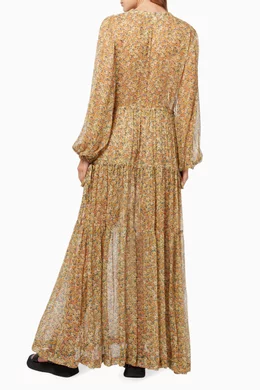 Buy Bec + Bridge Yellow Golden Fields Maxi Dress in Viscose For Women  Online | Ounass Oman