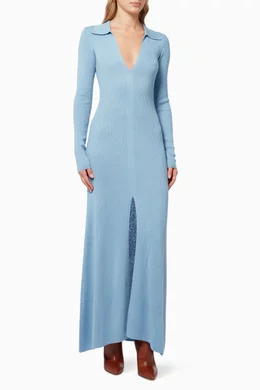 Buy Bec + Bridge Blue Freya Maxi Dress in Wool-blend Knit For Women Online  | Ounass Oman