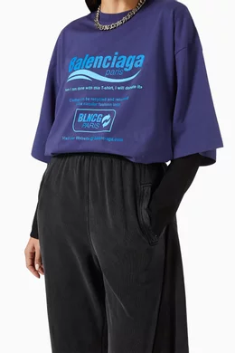 Buy Balenciaga Blue Dry Cleaning Boxy T-shirt in Vintage Jersey 