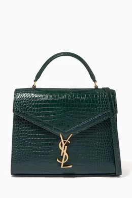 Buy SAINT LAURENT Green Medium Cassandra Top Handle Bag in Croc embossed Shiny Leather For Women Online Ounass Oman