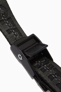 Buy Off-White Black Mini Classic Industrial Belt in Jacquard  display picture 1